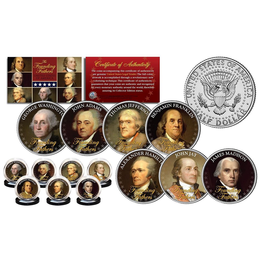 THE FOUNDING FATHERS of The United States JFK Kennedy Half Dollars