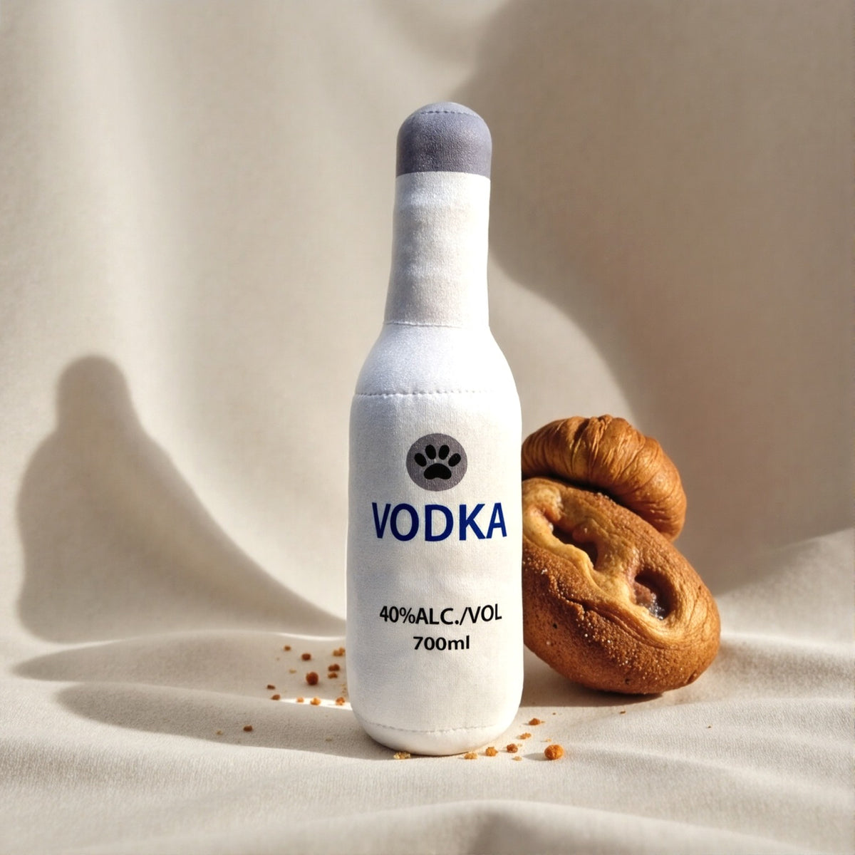 Dog Toy Realistic Wine Bottle Chew-Resistant Self-Entertainment Plush Toy for Cats and Dogs Teeth Cleaning Sound-Making Toy -