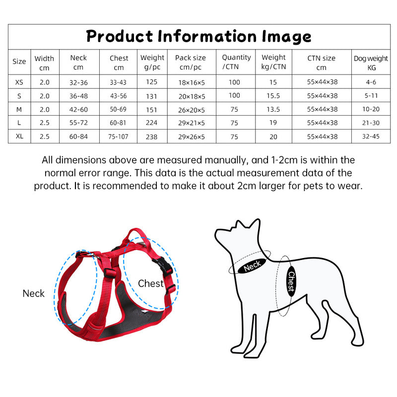 Breathable Reflective Dog Harness Vest, Outdoor No-Pull Escape-Proof Harness with Leash for Large & Medium Dogs - image 15