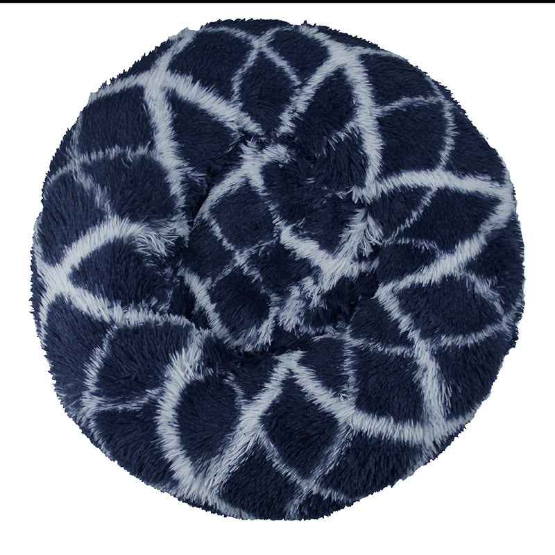 Dog Kennel Cat Kennel Plush Round Gradual Change Pet Kennel Dog Bed Winter Mat Gradual Change Pet Mattress Pet Supplies - ima