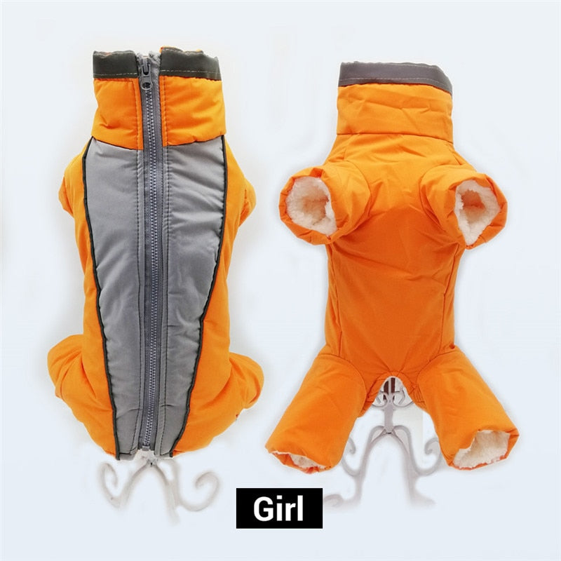 Winter Overalls for Dogs Warm Waterproof Pet Jumpsuit Trousers Male/ Female Dog Reflective Small Dog Clothes Puppy Down Jacke