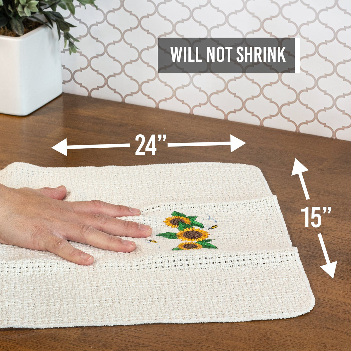 100% Cotton Novelty Embroidered Kitchen Towels  24" x 15" - view 7