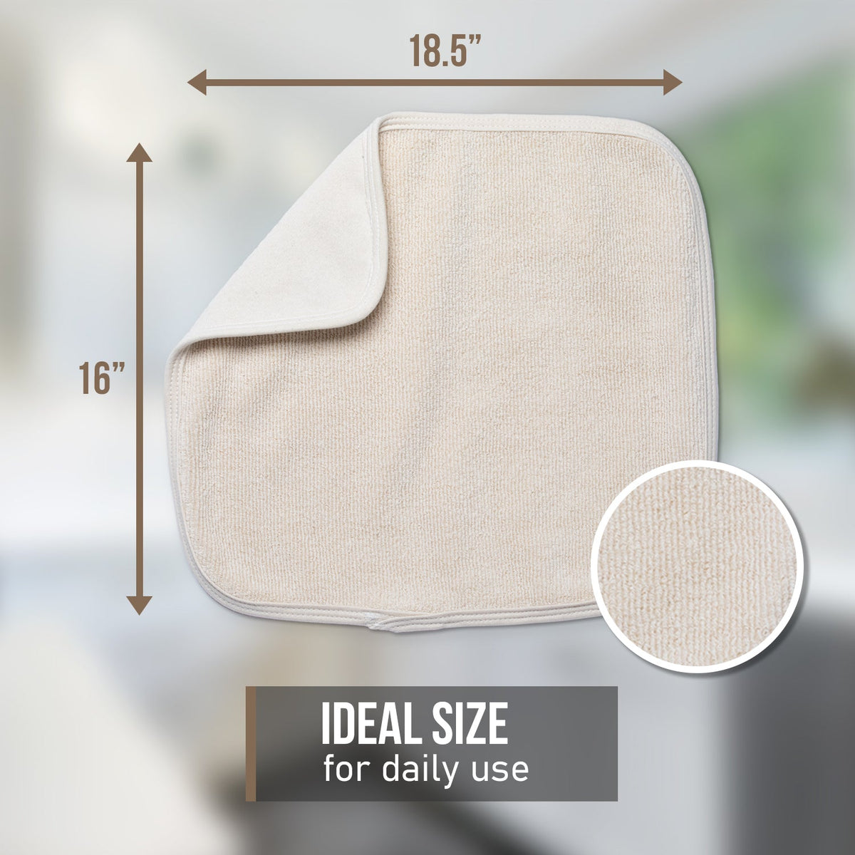 Cook & Clean Bundle 100% Cotton Dish Drying Mat 16" x 18.5", (2) 100% - view 4