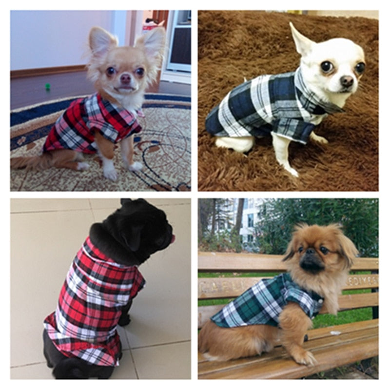 Plaid Dog Clothes Summer Dog Shirts for Small Medium Dogs Pet Clothing Yorkies Chihuahua Clothes - image 2