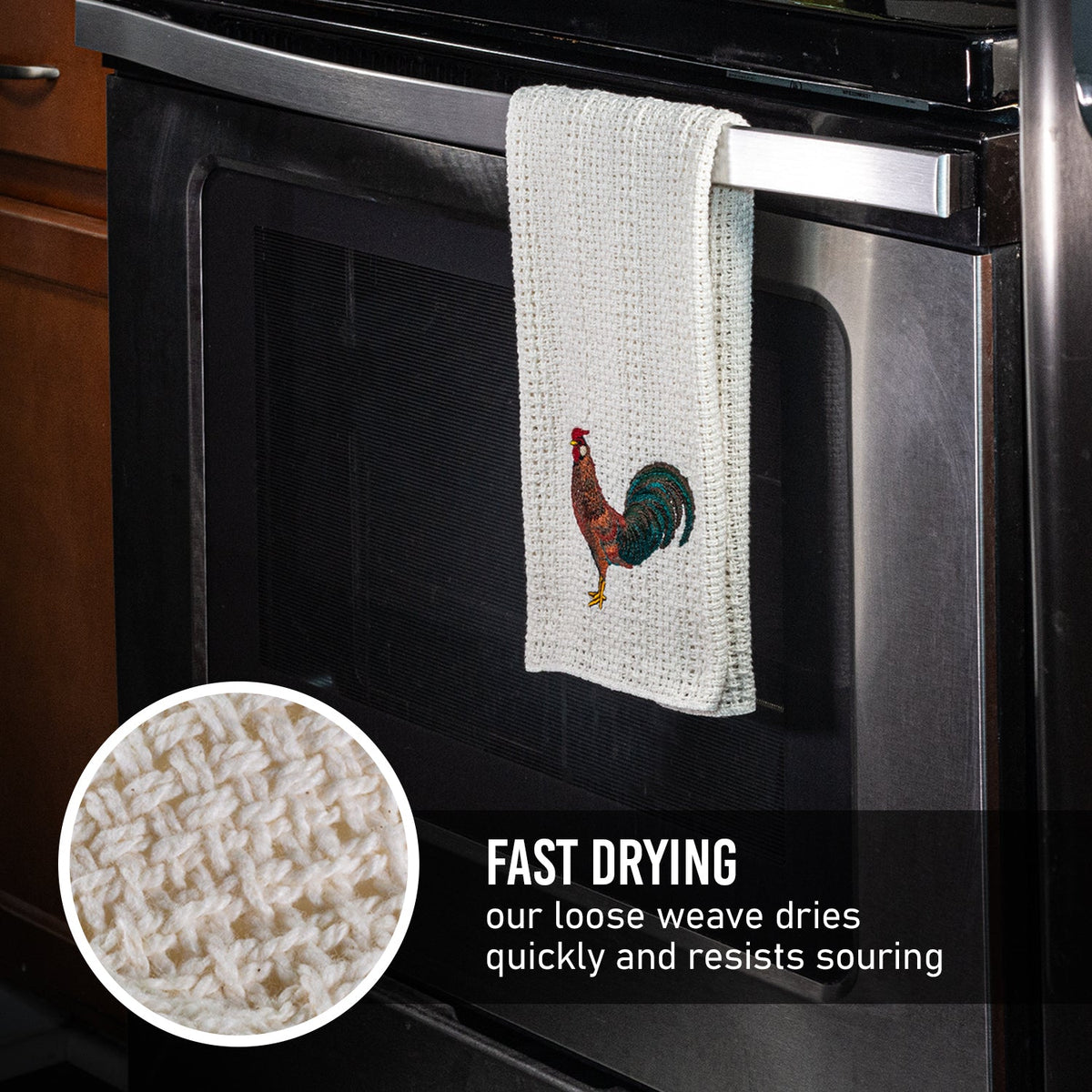 100% Cotton Novelty Embroidered Kitchen Towels  24" x 15" - view 6