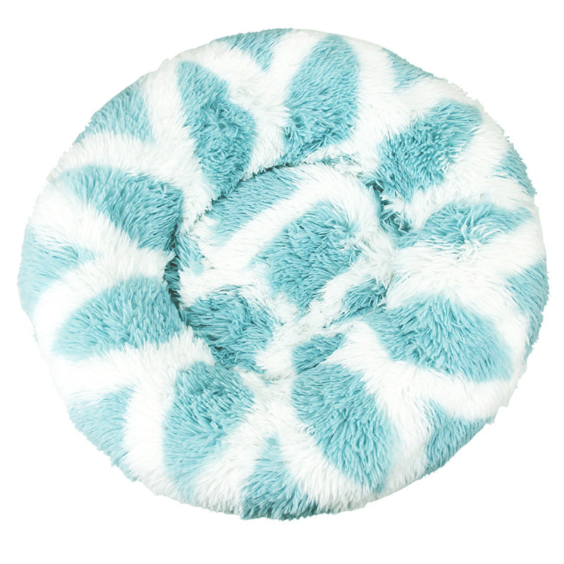 Dog Kennel Cat Kennel Plush Round Gradual Change Pet Kennel Dog Bed Winter Mat Gradual Change Pet Mattress Pet Supplies - ima