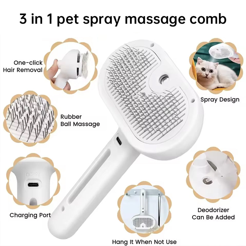 Upgraded Pet Electric Grooming Comb, Steam Hair Removal & Cleaning Set, Styling Accessories for Dogs & Cats - image 6