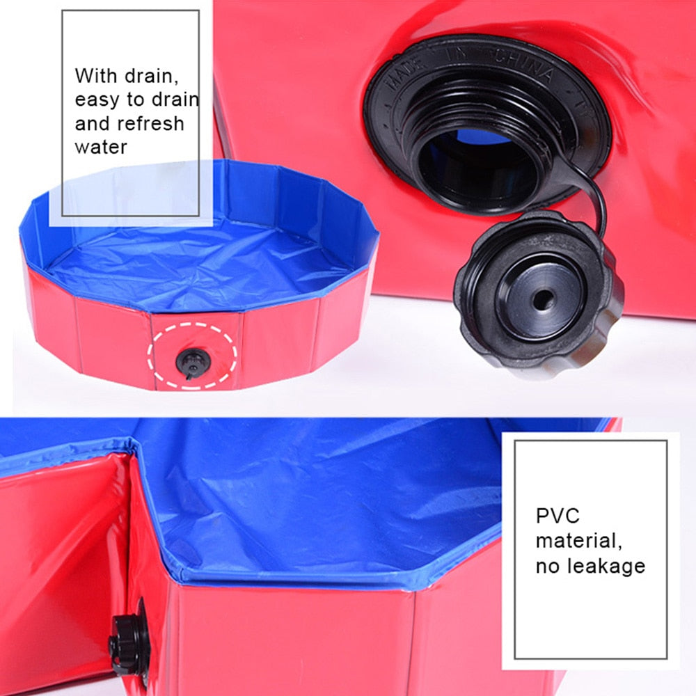 Foldable Dog Pool Pet Bath Summer Outdoor Portable Swimming Pools Indoor Wash Bathing Tub Collapsible Bathtub for Dogs Cats K