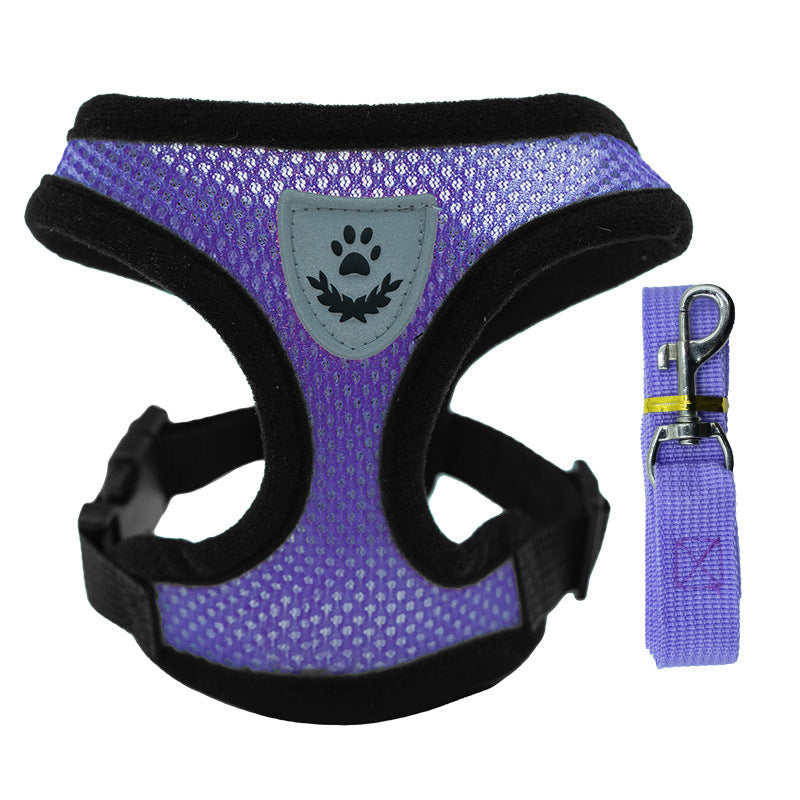 Adjustable pet harness set (small dogs/cats): vest, collar, leash. Fits French Bulldogs, Chihuahuas, etc. - image 3