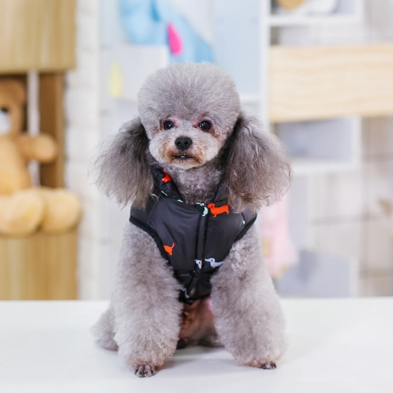 Pet Dog Down Jacket Vest Dog Clothes Autumn Winter Cotton Padded Coat For Dogs Clothes Puppy Thickened Stand Collar Down Jack