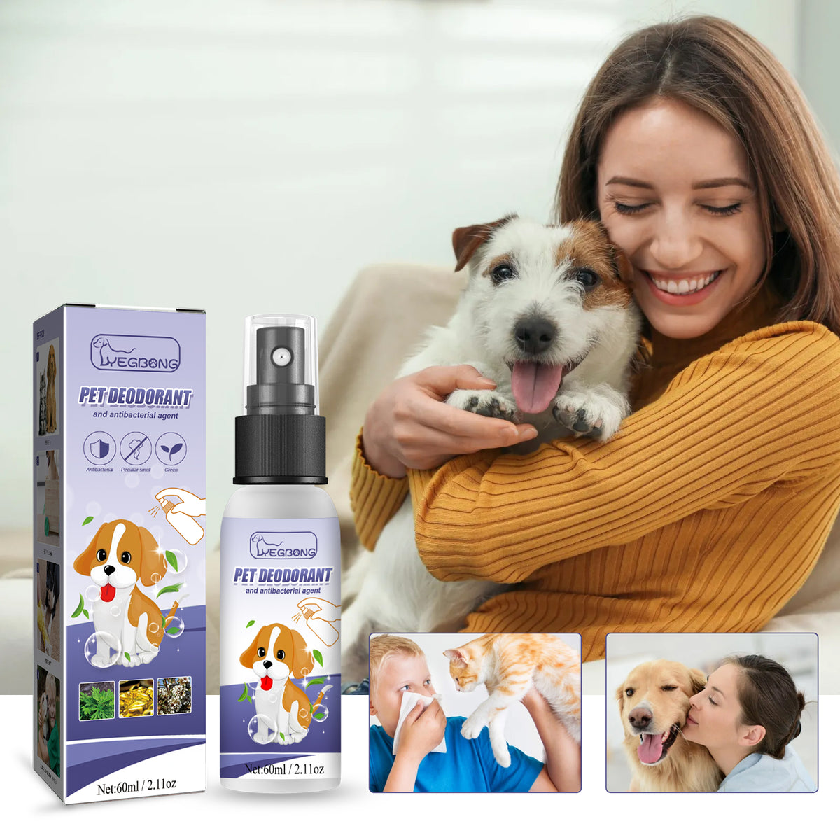 Pet Deodorant Spray To Remove Odors, Dogs And Cats To Remove Urine Odor Body Odor Feces Smell Clean Air - image 3