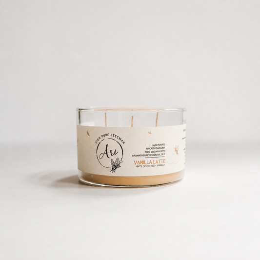 Vanilla Latte Beeswax Candle |8 oz - view 2