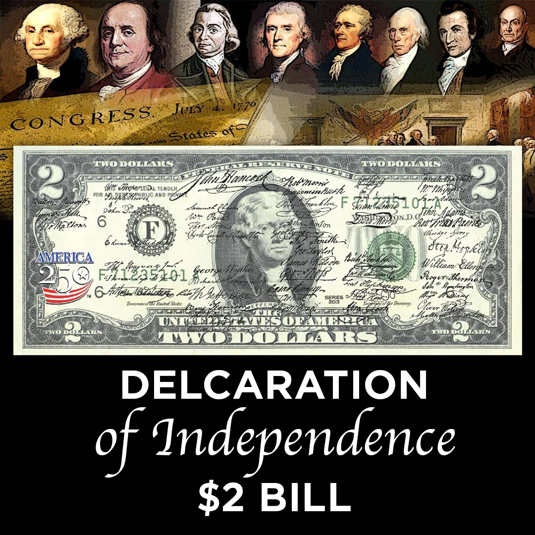 Declaration of Independence Signatures - 250th Anniversary $2 Bill - view 3