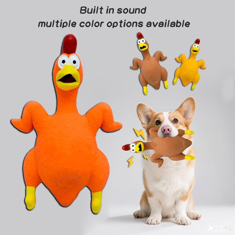 Pet Dog Toy Squeaky Chicken Latex Chew-Resistant for Large and Medium Dogs Boredom Relief Sound-Making Toy for Puppies - imag