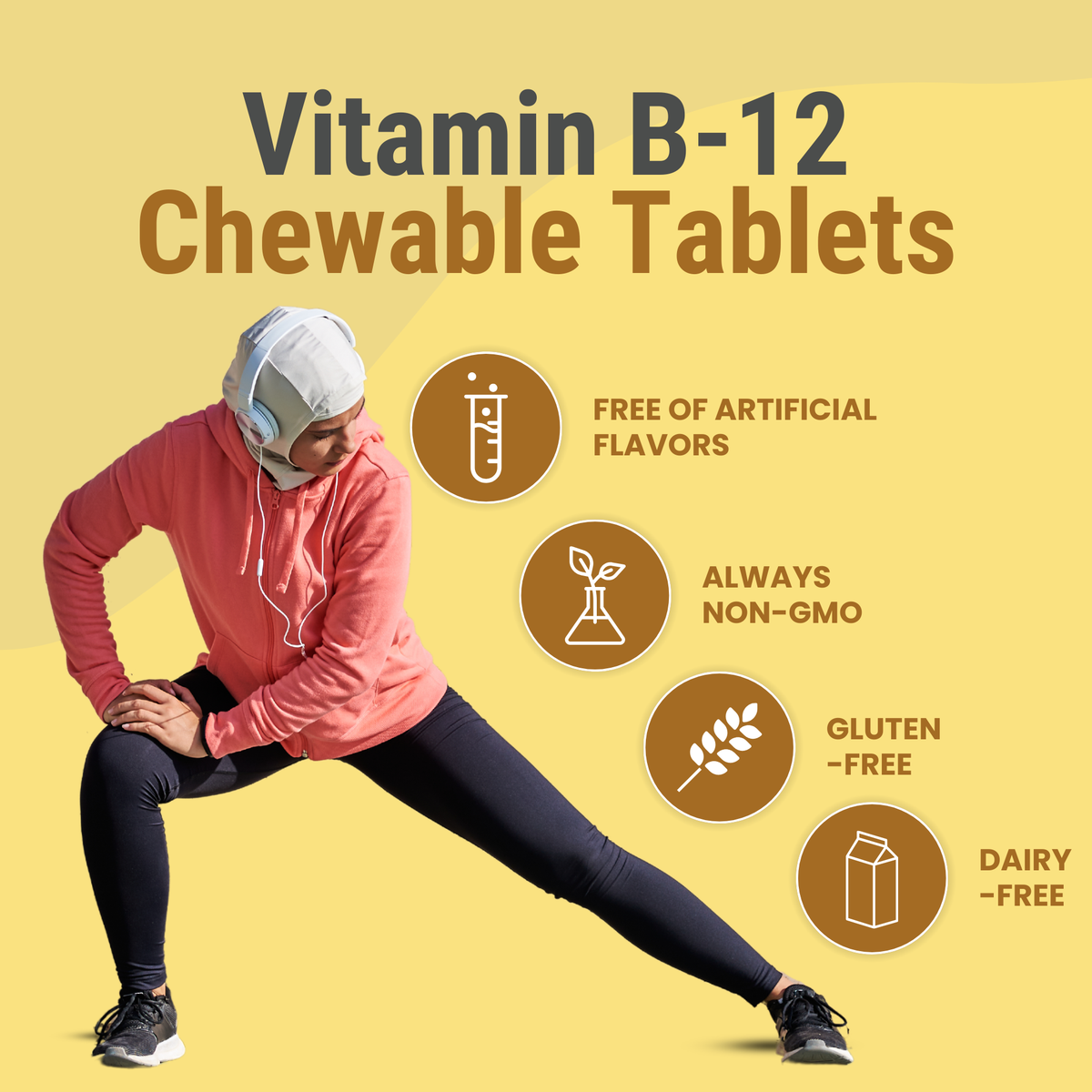 Halal Vitamin B-12 (Methylcobalamin) Tablets (3-Pack) - view 2