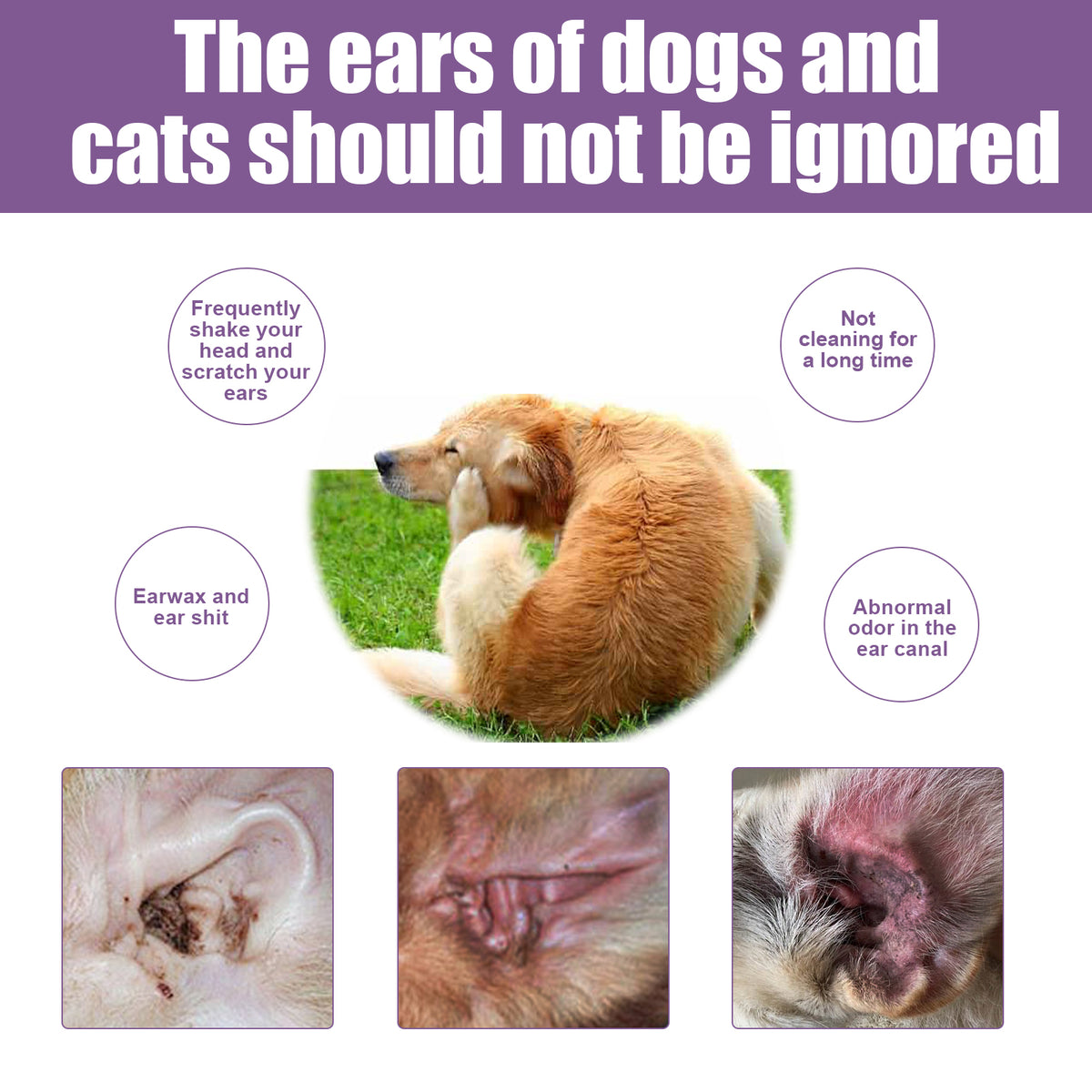 Pet Ear Cleaner, Cats And Dogs Relieves Ear Canal Odors Cleaning Earwax Ear Wash Drops - image 5