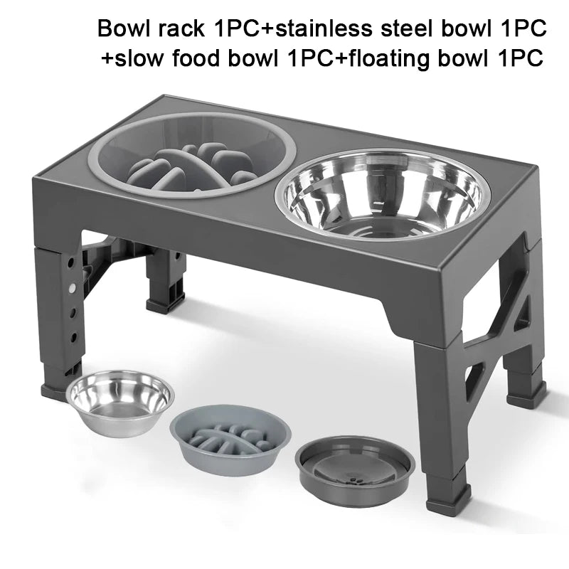 Elevated Dog Feeder with Adjustable Raised Stand, Slow Food Bowl, Water Feeders for Large and Medium Dogs - image 7