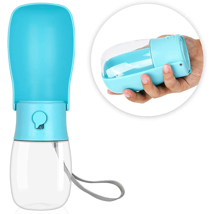 300ml portable dog water bottle with filter element, folding travel cup for pets