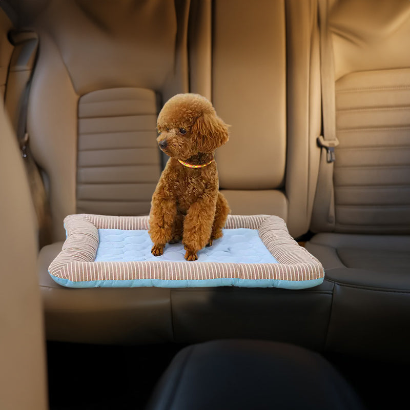 Cooling pet mats for dogs & cats (puppies/kittens): ice silk, breathable, soft summer pads in pink/blue. - image 4