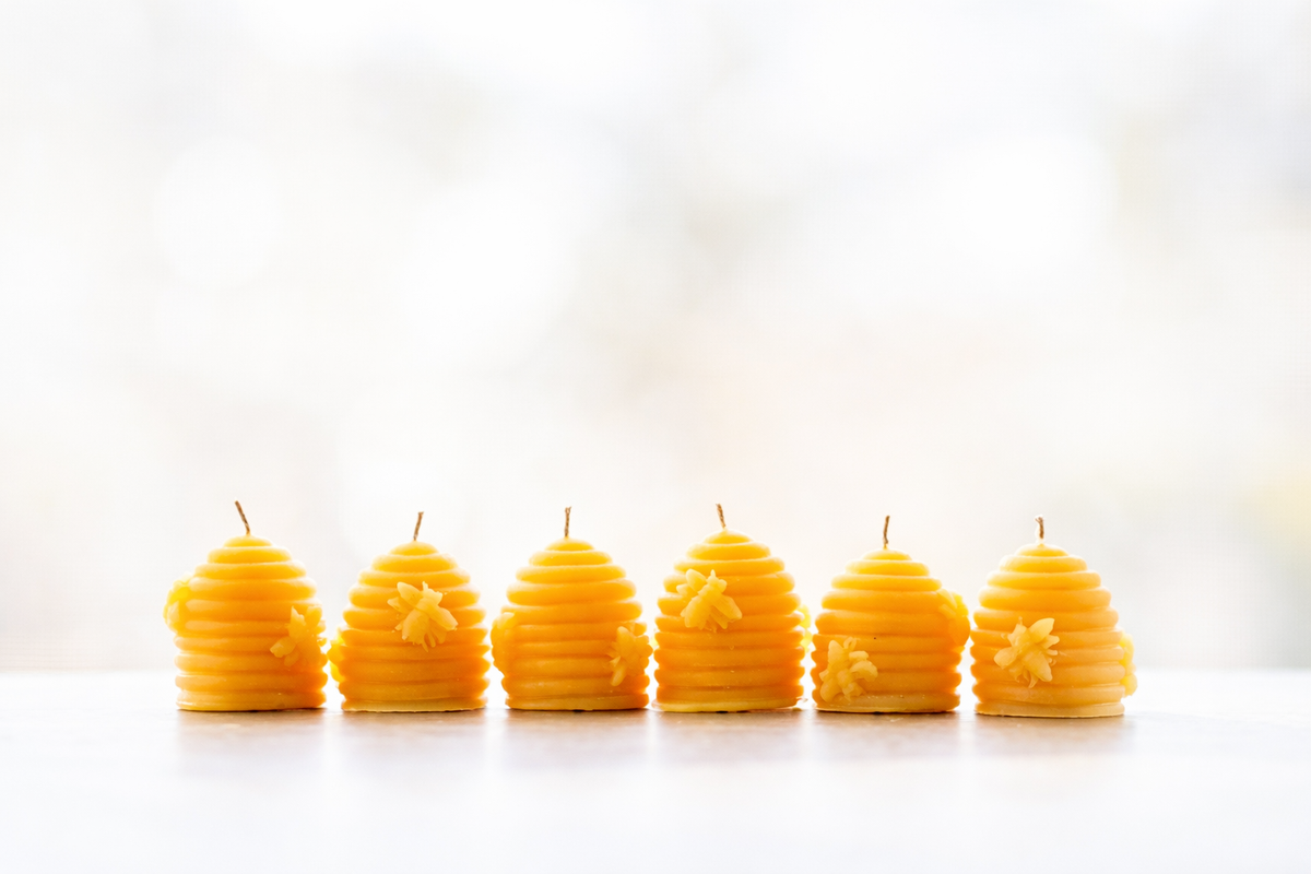 6- Beeswax Candle Hive Votives - Votives only