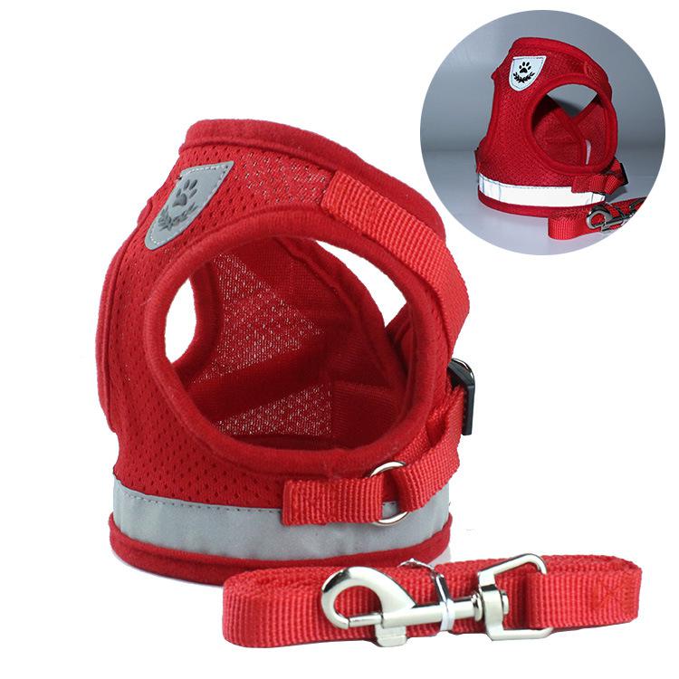 Reflective Safety Pet Dog Harness and Leash Set for Small Medium Dogs Cat Harnesses Vest Puppy Chest Strap Pet accessories - 