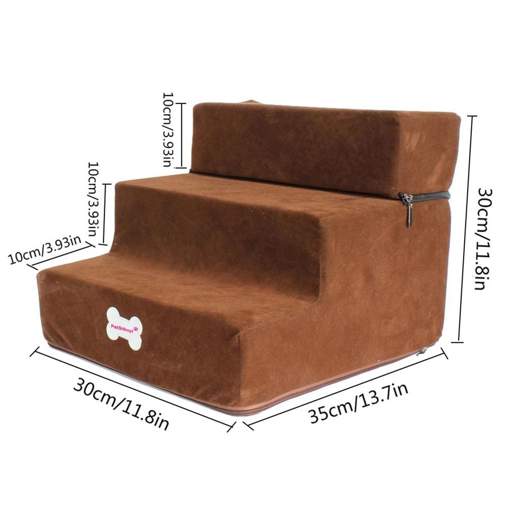 Dog Stairs Pet Climbing Ladder Sponge Steps Small Dogs Teddy On The Sofa Bed Climbing Ladder - image 6