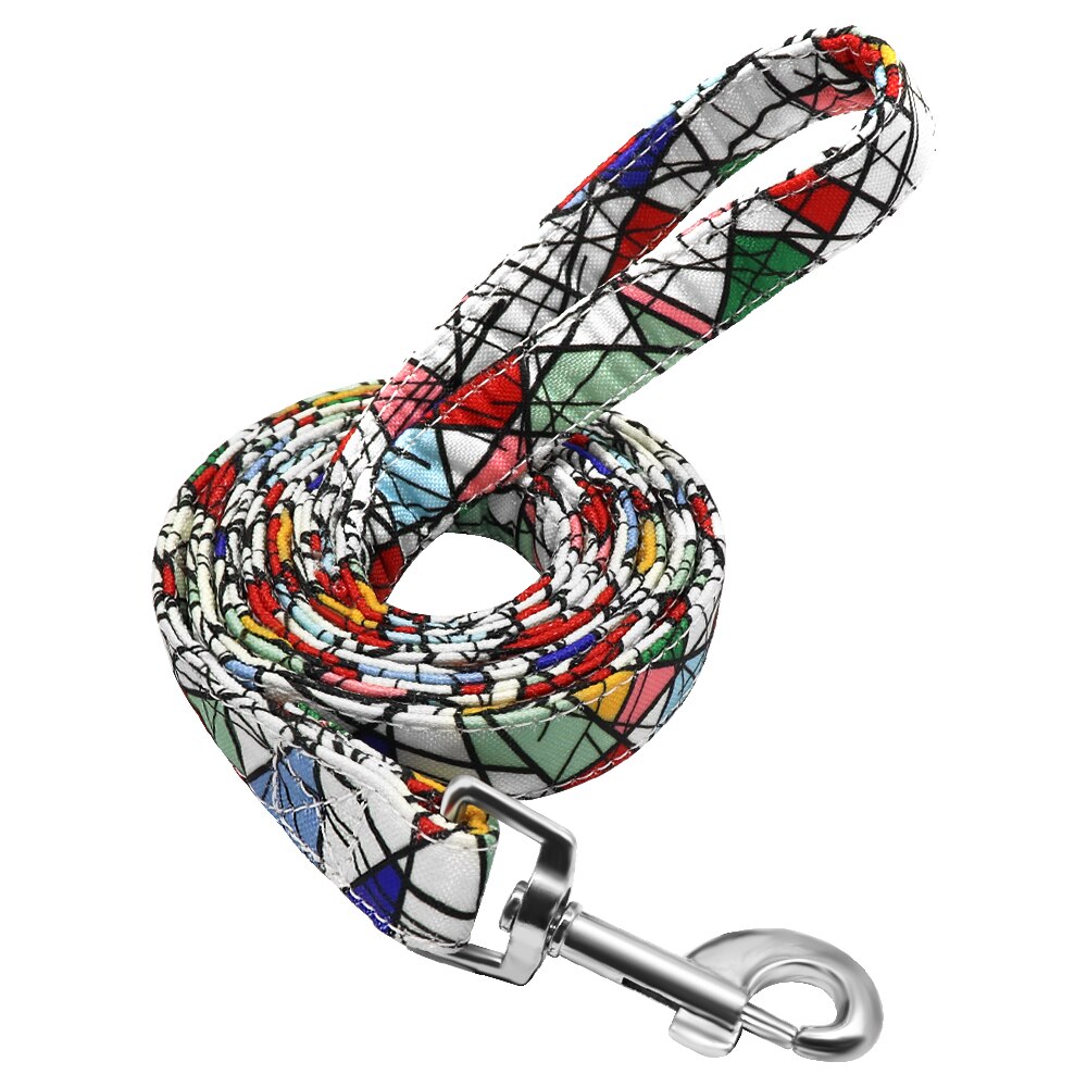 Thick Dog Leash Nylon Rope Printed Dog Cat Leash Pet Leashes Rope Puppy Leads for Outdoor Walking Training Pet Supplies - ima
