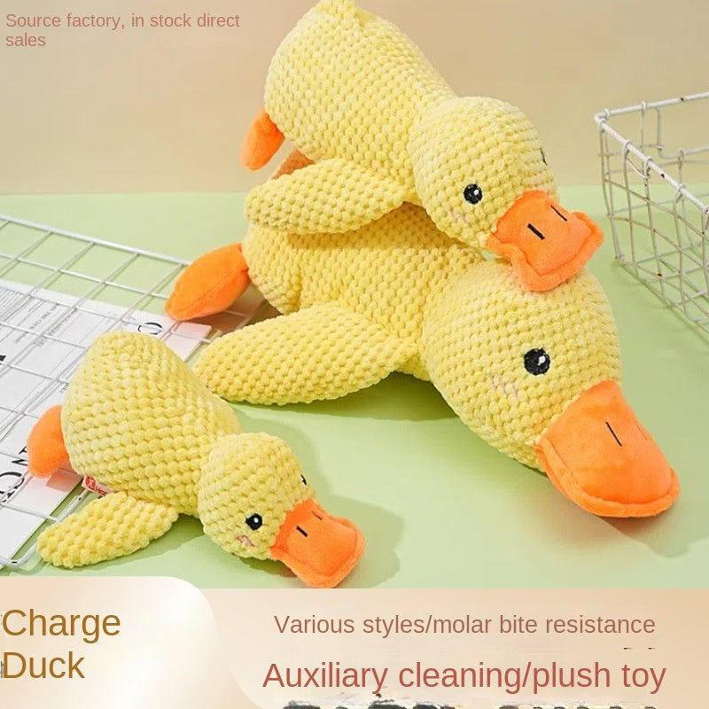 Dogs' Plush Companion Duck Toy for Biting and Teeth Cleaning with Sound, Fun for Cats and Pets - Charging Duck - image 5