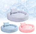 Pet Supplies Winter Plaid Pet Nest Small Round Nest with Pillow Cat Den Dog Den