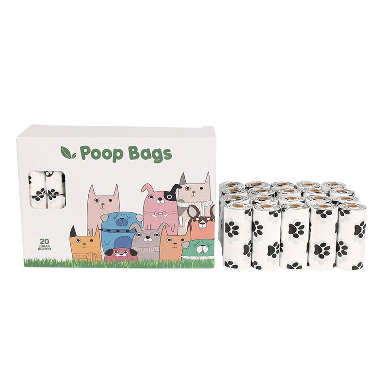 White Footprint Dog Poop Collection Bag D2W Photo Oxygen Degradation Pet Garbage Bag Pet Supplies - image 11