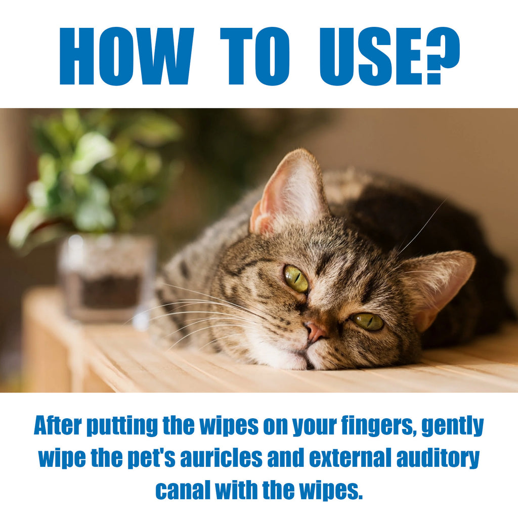 How to use pet ear finger wipes on a cat