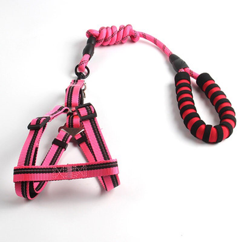 Dog Leash 1.2m Large Dog Reflective Rope Walking Big Dog Vest Harness for Dogger Leashes Strong Large Dogs Pit Bull Bulldog -