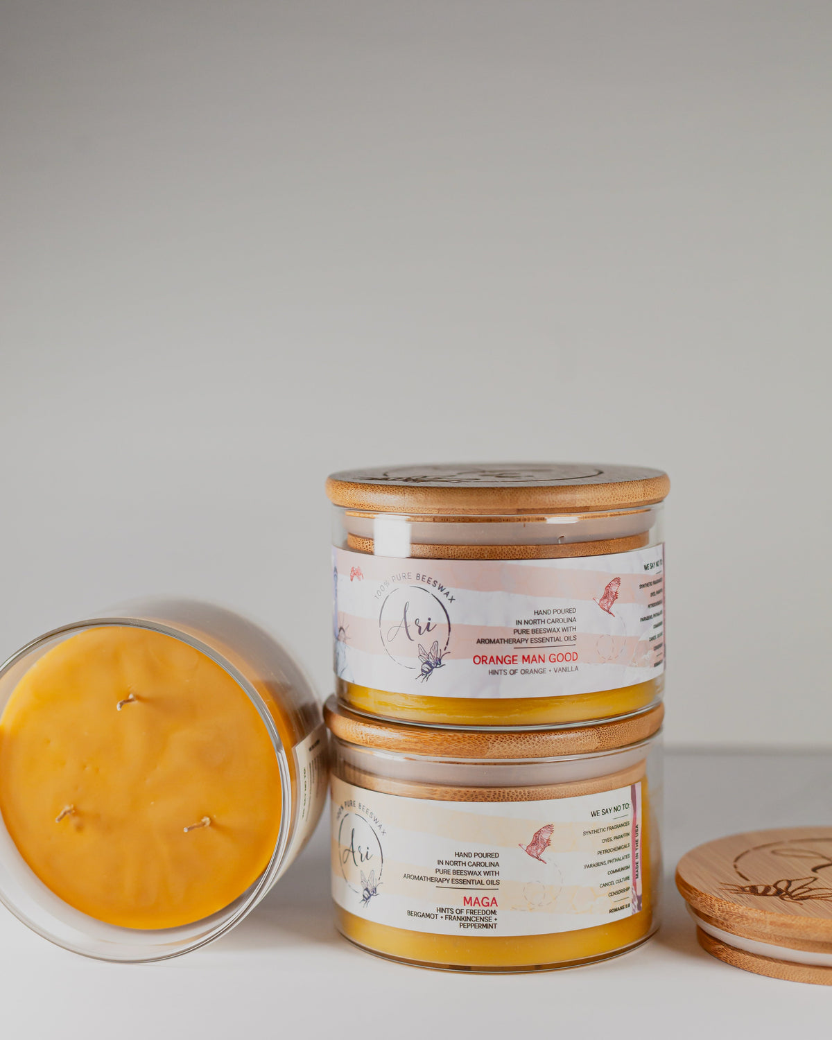 Orange man Beeswax Candle |8 oz - view 3