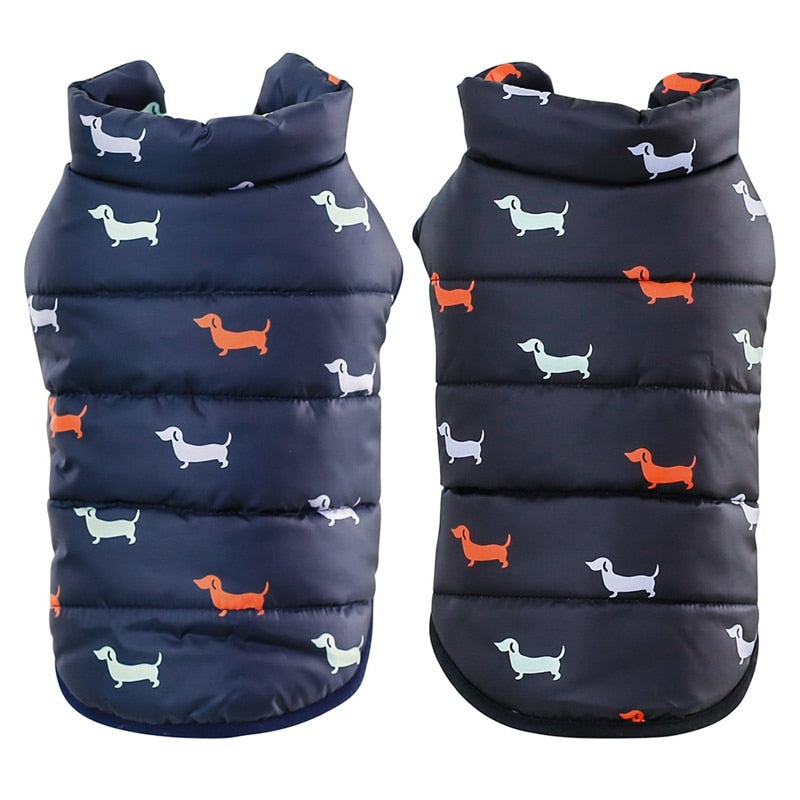 Pet Dog Down Jacket Vest Dog Clothes Autumn Winter Cotton Padded Coat For Dogs Clothes Puppy Thickened Stand Collar Down Jack