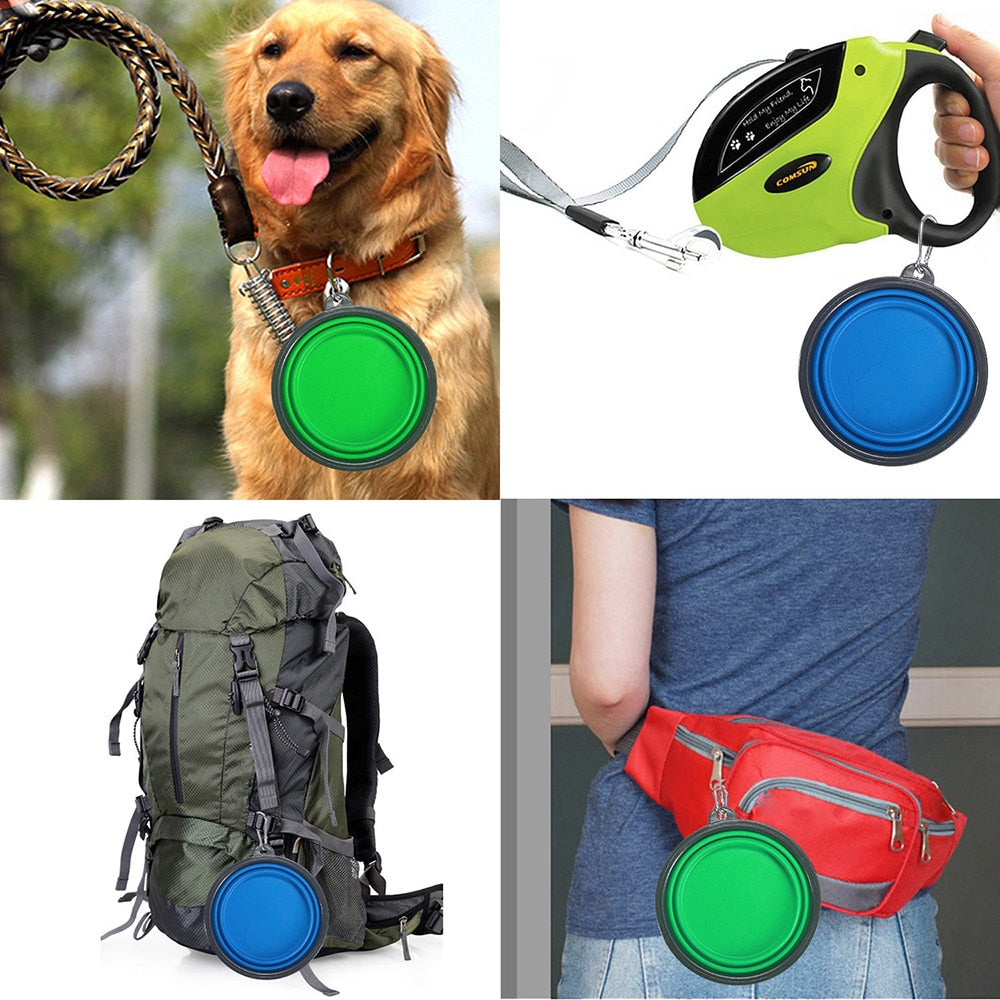 1000ML Pet Bowl Folding Silicone Travel Dog Bowls Walking Portable Water Bowl For Small Medium Dogs Cat Bowls Pet Eating Dish