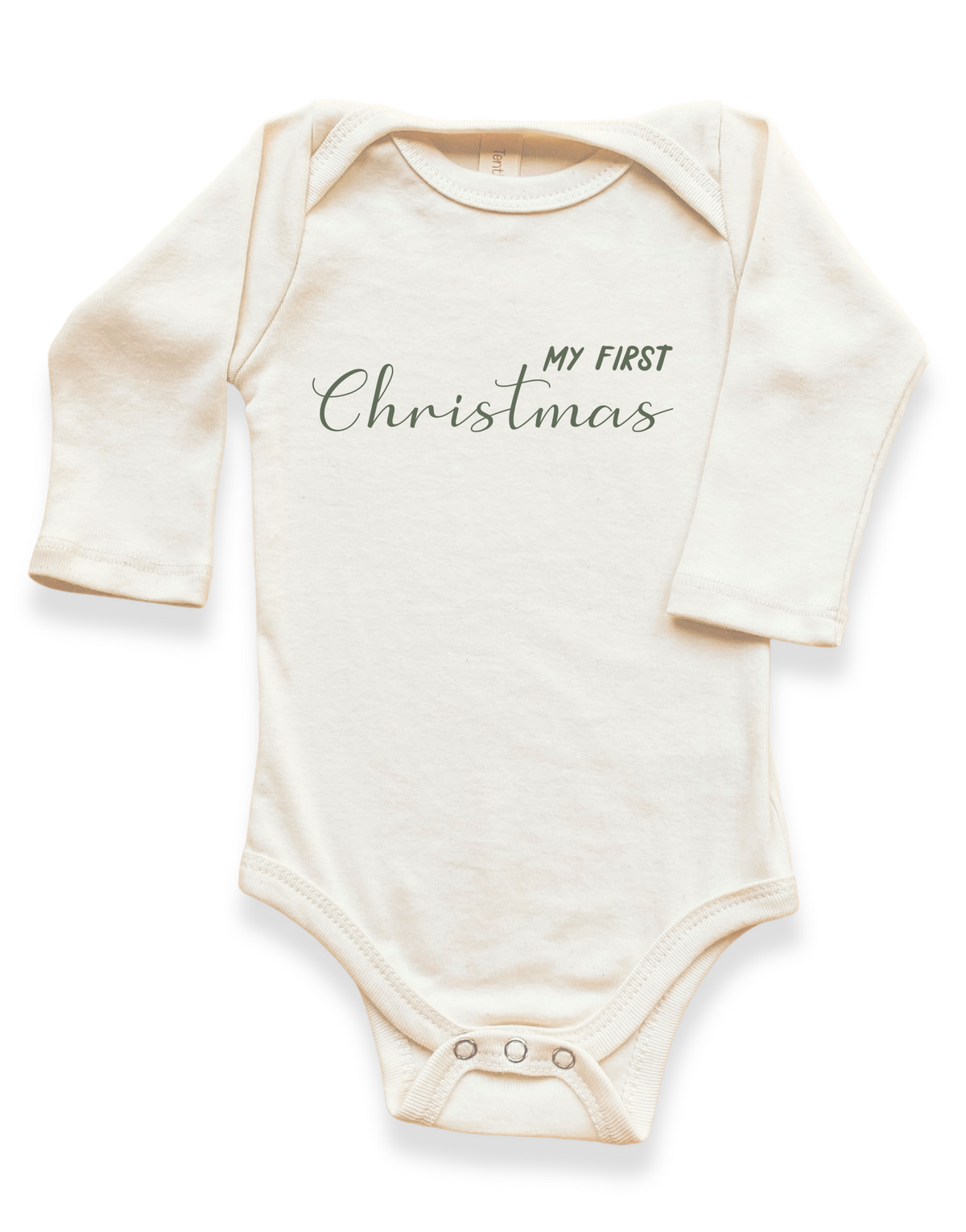 My First Christmas Organic Baby Bodysuit Long Sleeve - view 2
