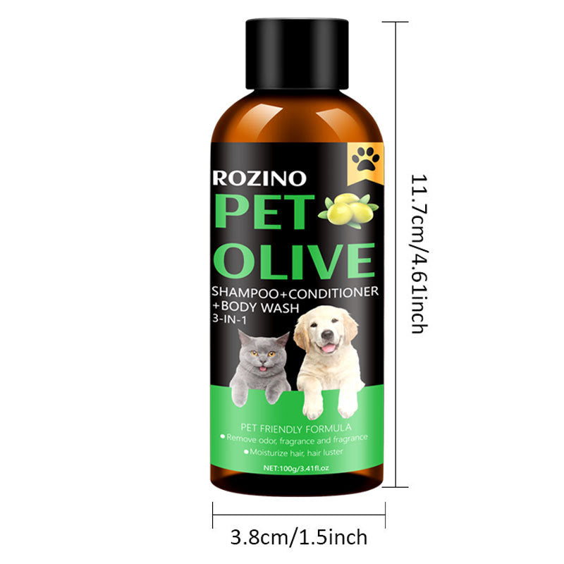 Pet Cat Dog Olive Deodorant Mite Removal Lasting Fragrance Three-in-one Shampoo - image 3