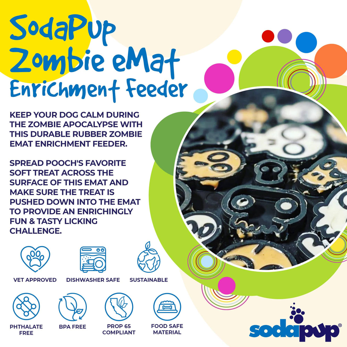 Zombie eMat - Enrichment Lick Mat for Dogs and Cats - view 5