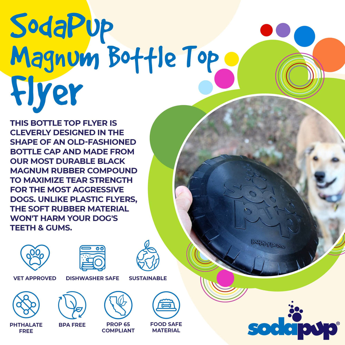 Magnum Bottle Top Flyer Rubber Frisbee for Heavy Chewers - Large - view 2