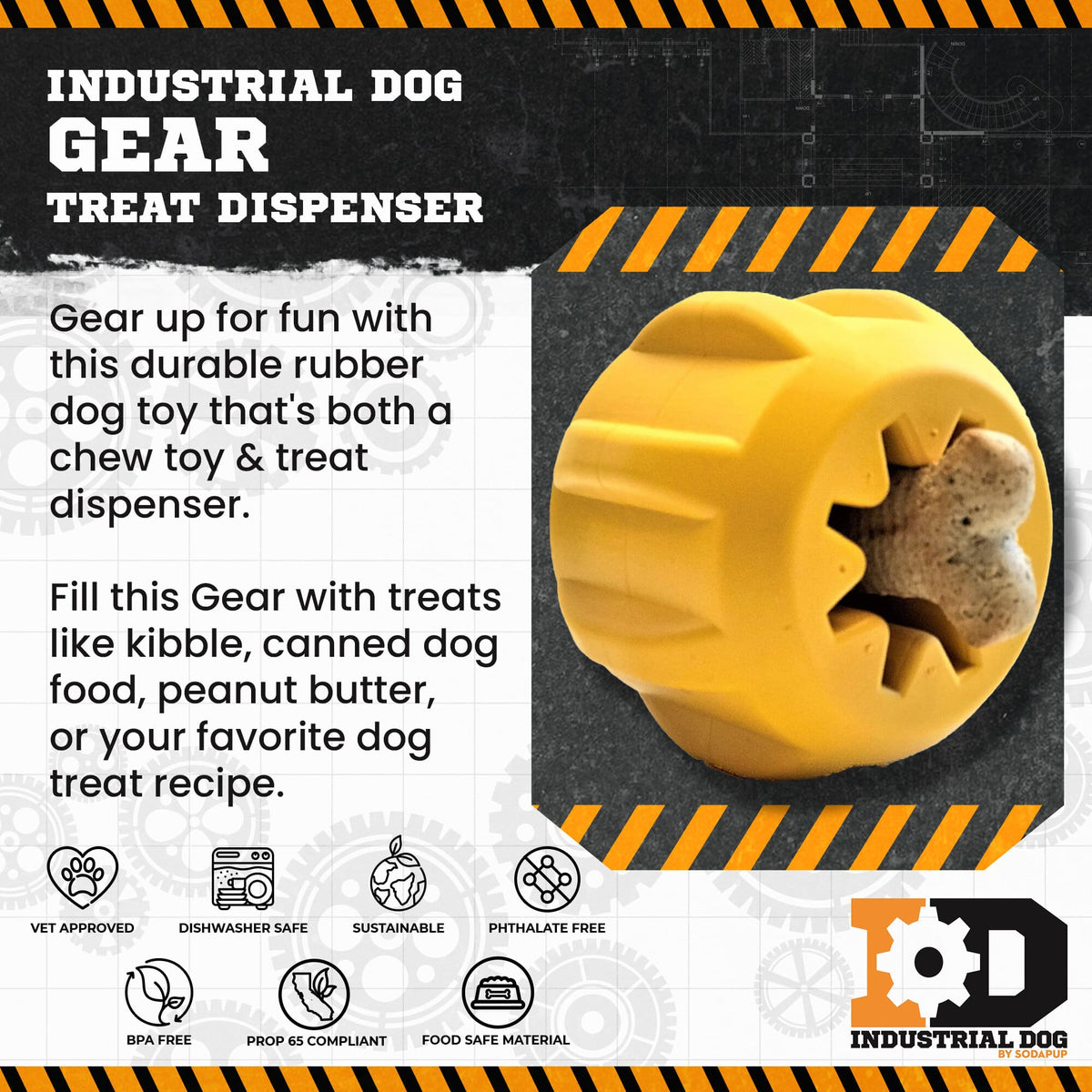 Gear eDispenser - Durable Rubber Yak Chew Holder & Treat Pocket - view 3
