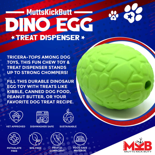 Dinosaur Egg Dog Chew Toy & Treat Dispenser - USA Made - SodaPup - view 2