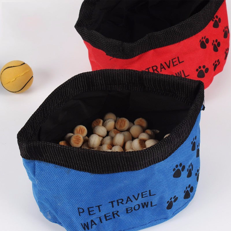 Portable canvas folding travel bowl for dogs and cats, eco-friendly feeder