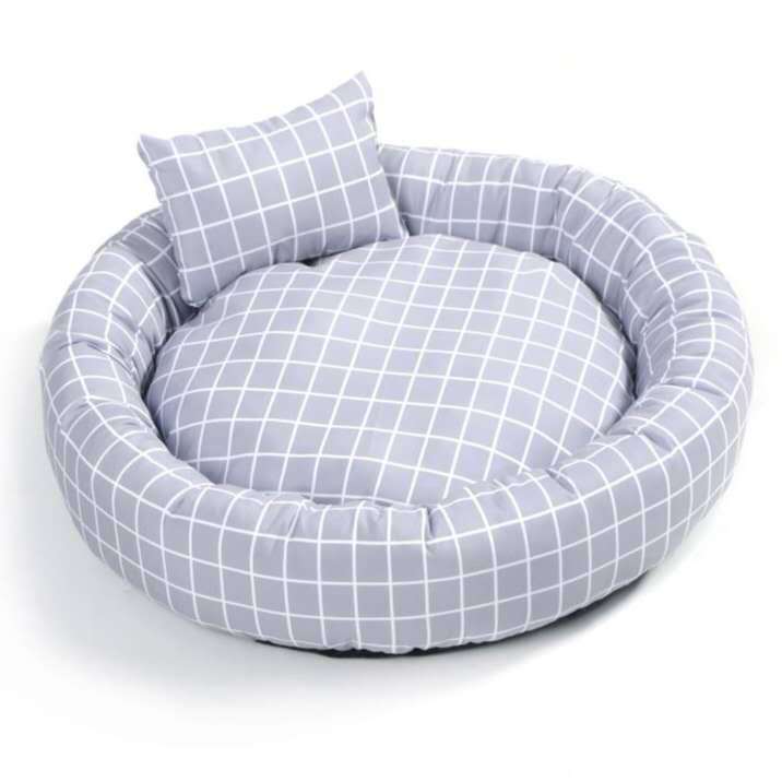 Pet Supplies Winter Plaid Pet Nest Small Round Nest with Pillow Cat Den Dog Den - image 5