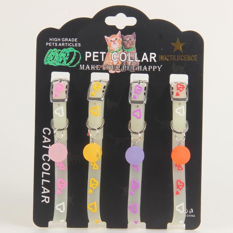 Pet Collars Cat and Dog Luminous Bell Collars Adjustable Rubber Luminous Dog Walking Supplies - image 6