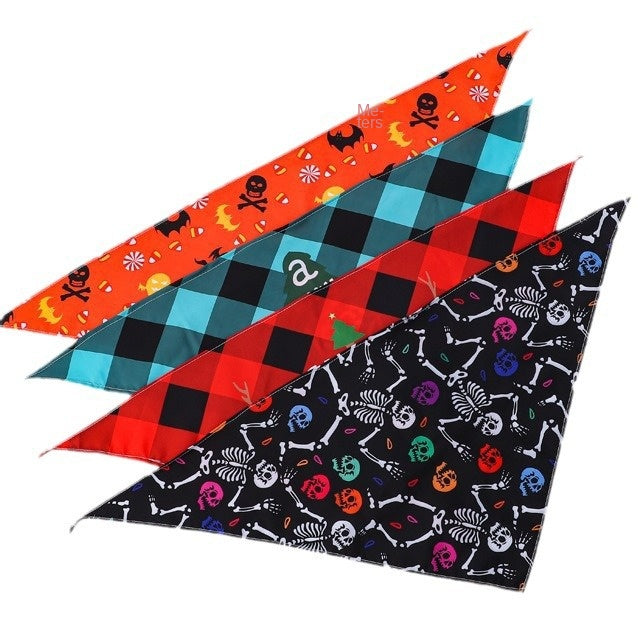 Pet Bandana for Dogs and Cats - Thanksgiving, Christmas, Halloween Pet Triangle Scarf Bib - image 4