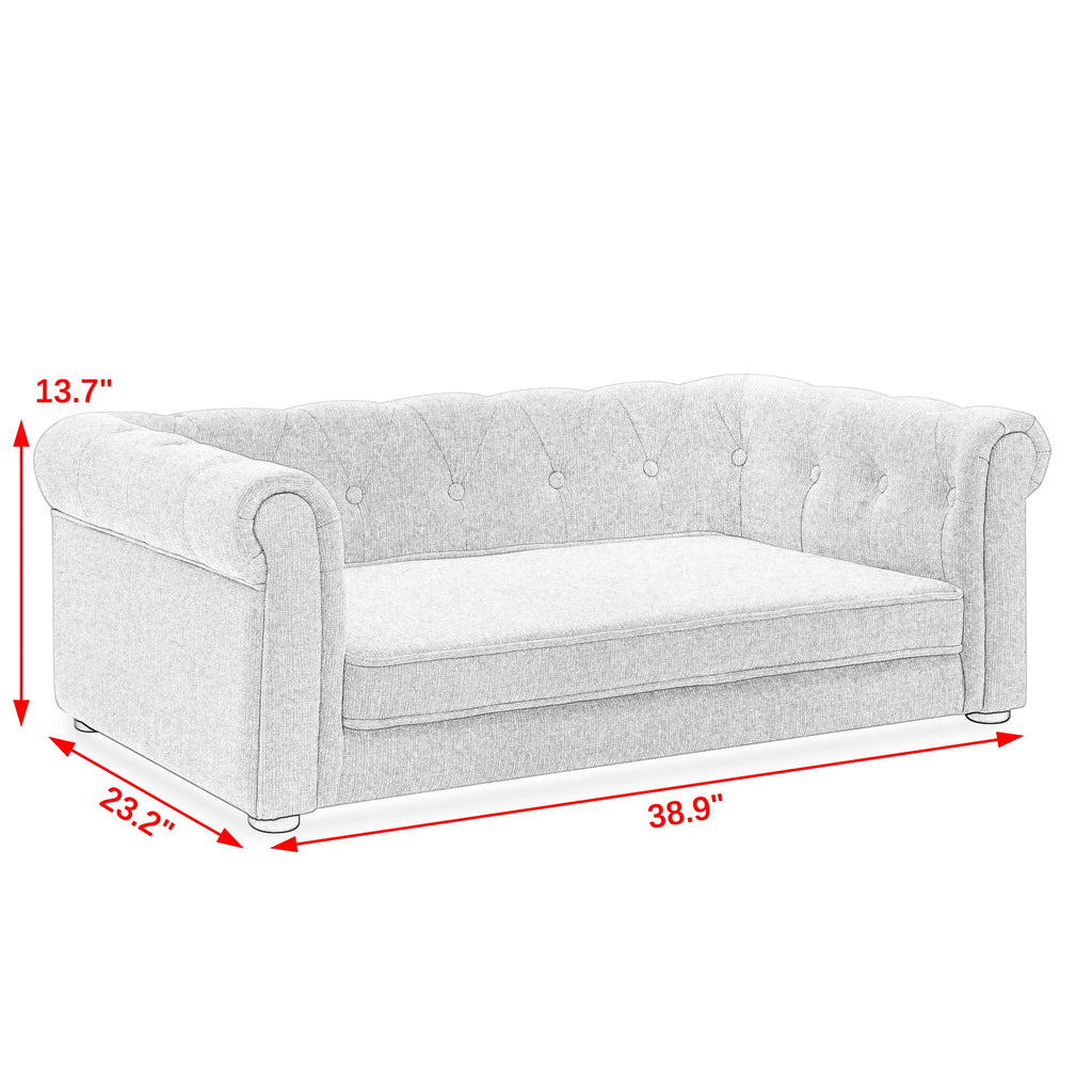 Elegant Rectangle Pet Bed for Medium and Large Dogs, Durable Elevated Dog Sofa Bed, Comfortable Dog Couch Beige - image 10