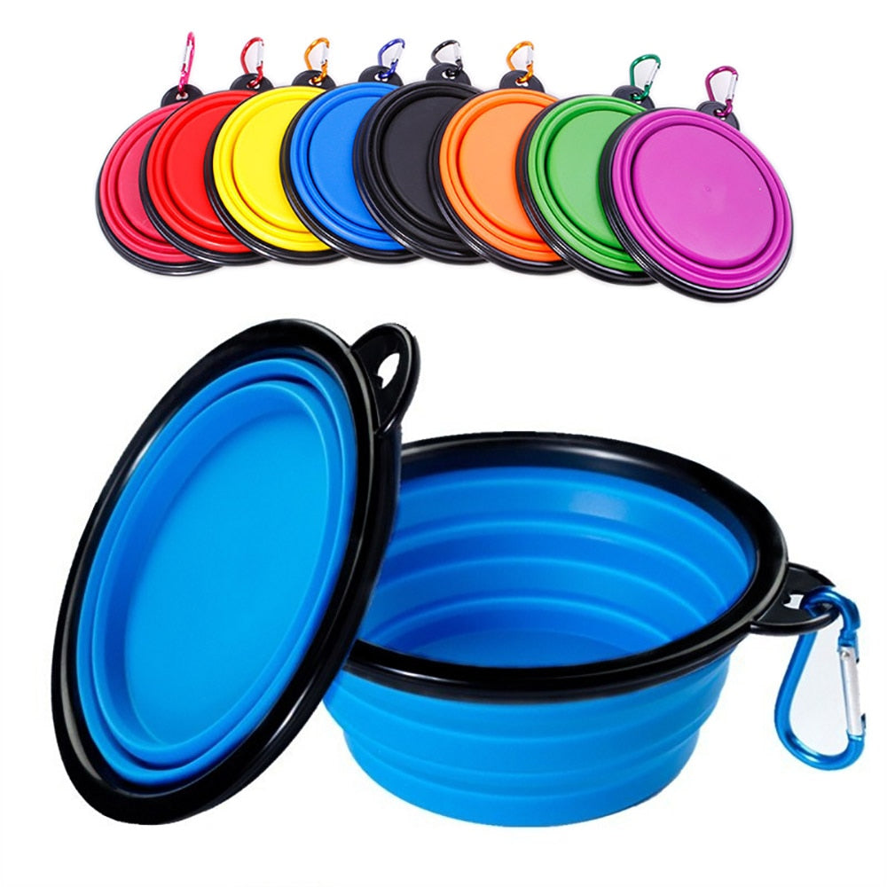 1000ML Pet Bowl Folding Silicone Travel Dog Bowls Walking Portable Water Bowl For Small Medium Dogs Cat Bowls Pet Eating Dish