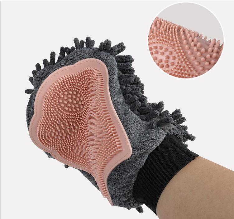 Pet shower gloves, dog double-sided cleaning, massage, shower brush, cat grooming, massage brush, pet supplies - image 2