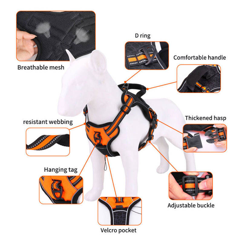 Pet Supplies Reflective Chest Strap Traction Rope Medium And Large Dogs Explosion-Proof Rush Dog Vest - image 2