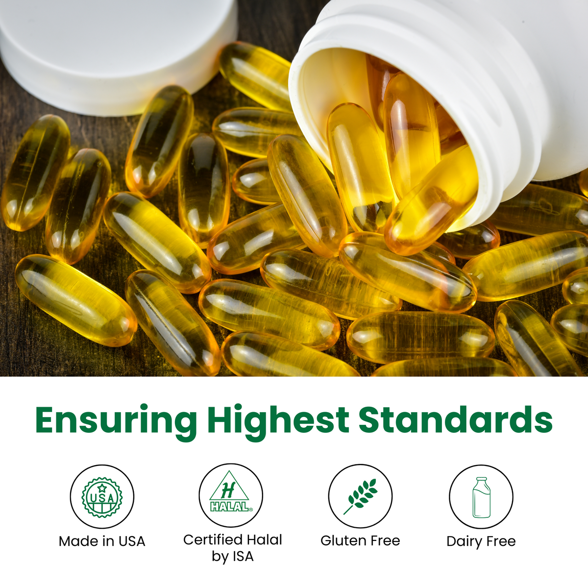 Halal Fish Oil Omega-3 (Halal Gelatin) Softgels (3Pack) - view 2